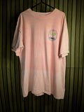 Vintage Pink Graphic T-Shirt Palm Trees Print Casual Fit XL