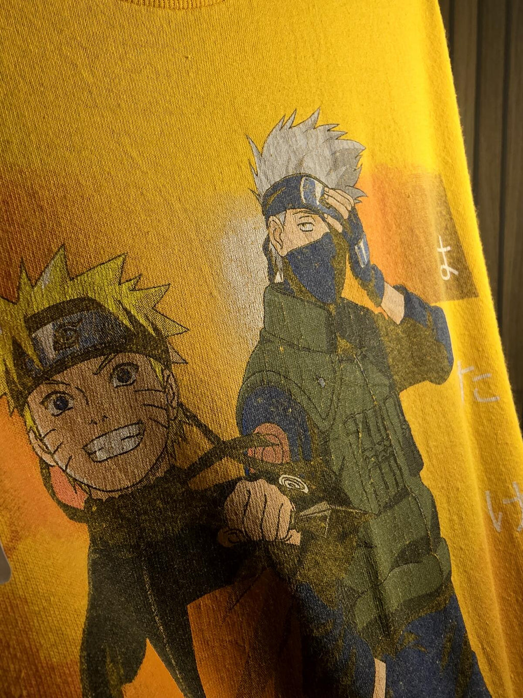 Naruto Shippuden Graphic T-Shirt Yellow Size S