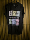 Anime Graphic T-Shirt Black Medium Cotton