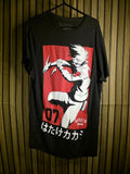Naruto Graphic T-Shirt Kakashi Hatake Black Red Size M