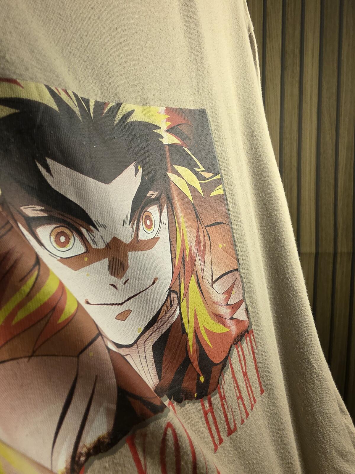 Uniqlo UT Demon Slayer Rengoku Graphic T-shirt Beige Small