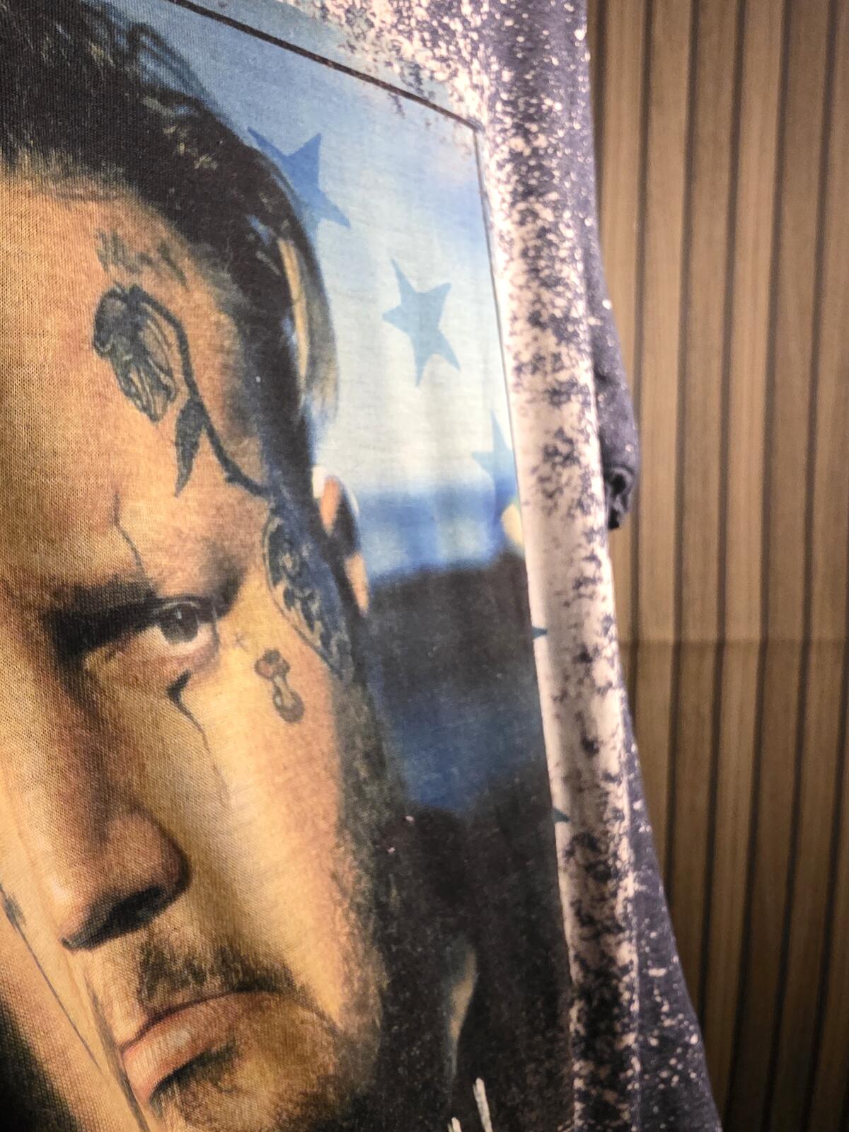 Jelly Roll Graphic T-Shirt Bleached Effect Purple Medium