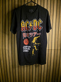 AC/DC Japan Tour 1981 Black Graphic T-shirt Size Small