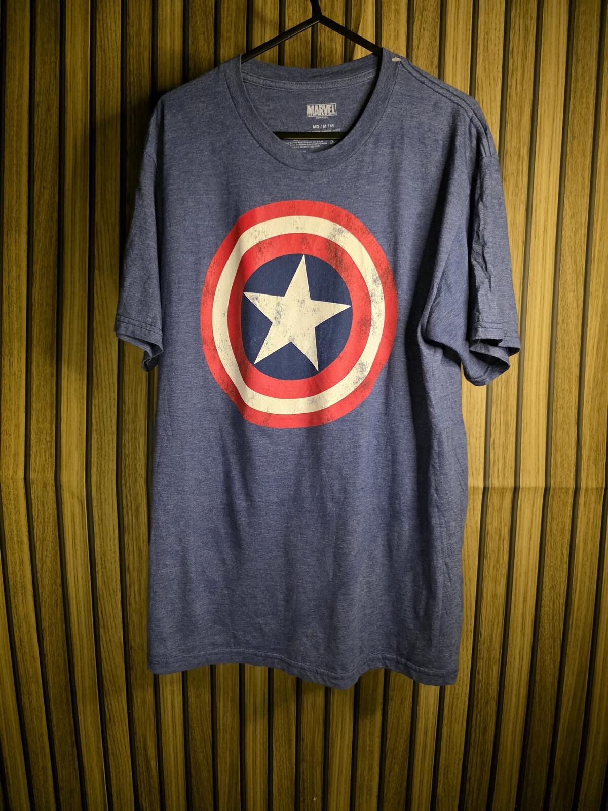 Marvel Captain America Graphic T-Shirt Blue Medium