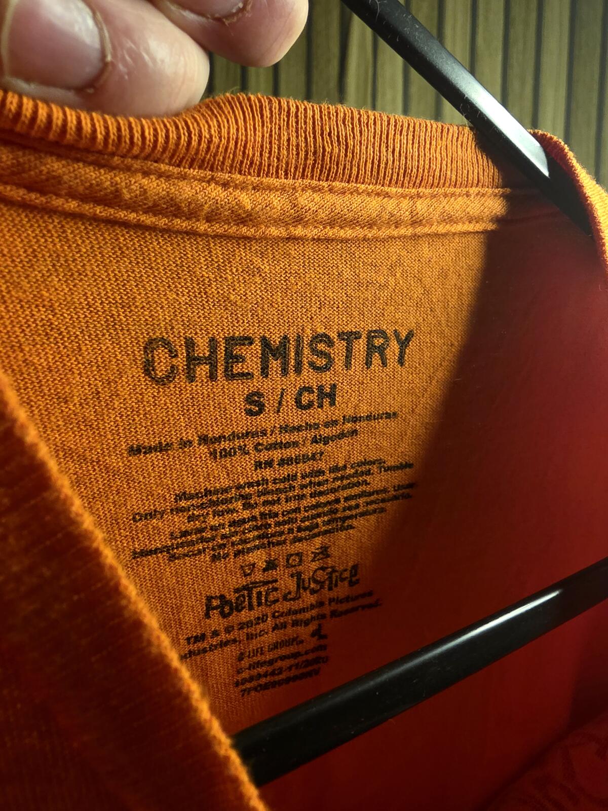 Chemistry Poetic Justice Graphic T-Shirt Orange Size S