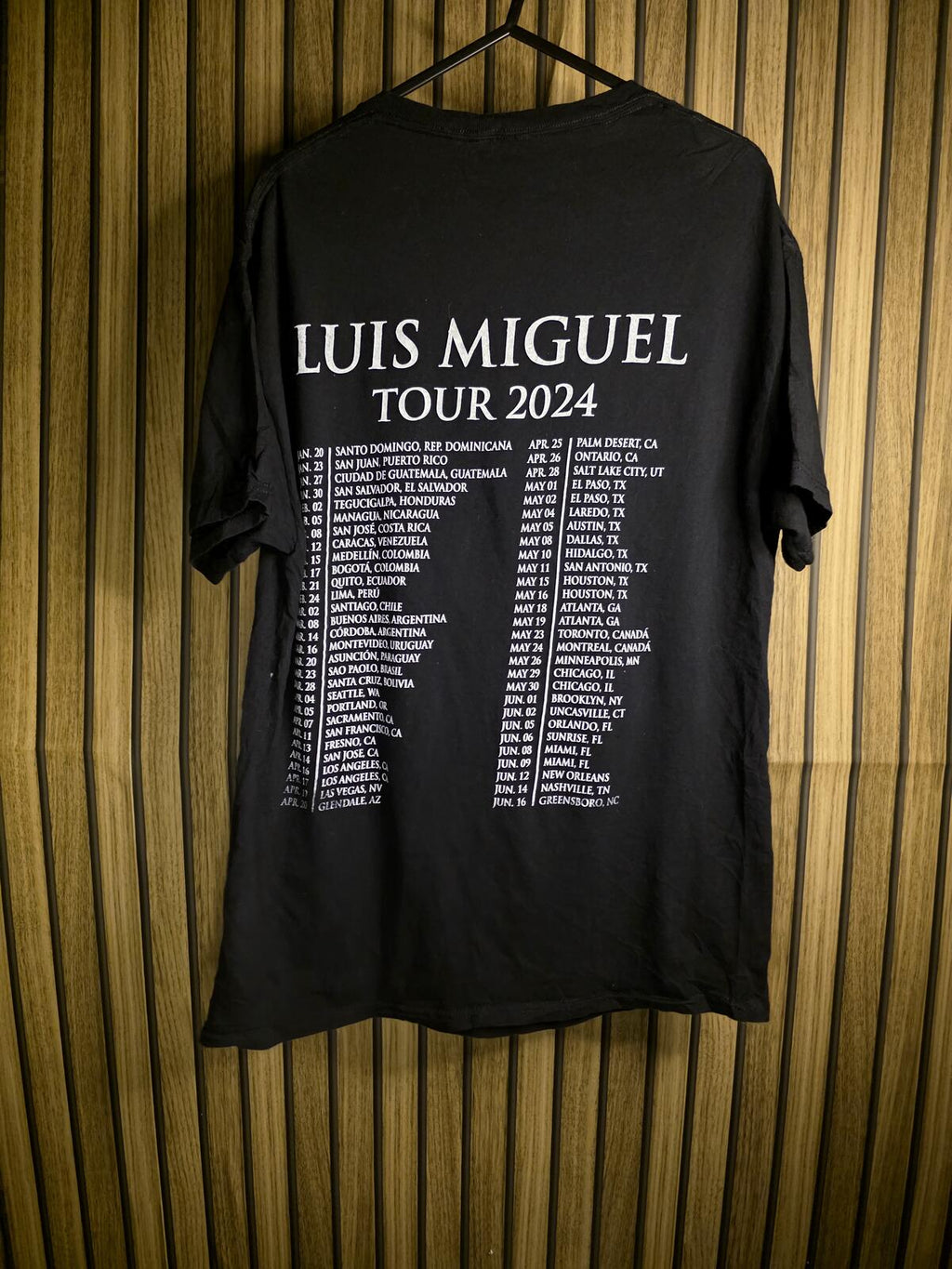 Luis Miguel En Vivo Black Graphic T-Shirt Size L
