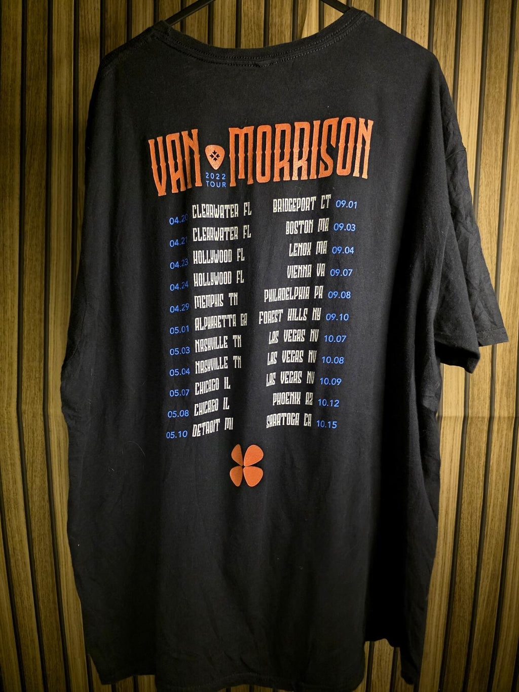 Van Morrison Live Tour Graphic T-Shirt Black Size L