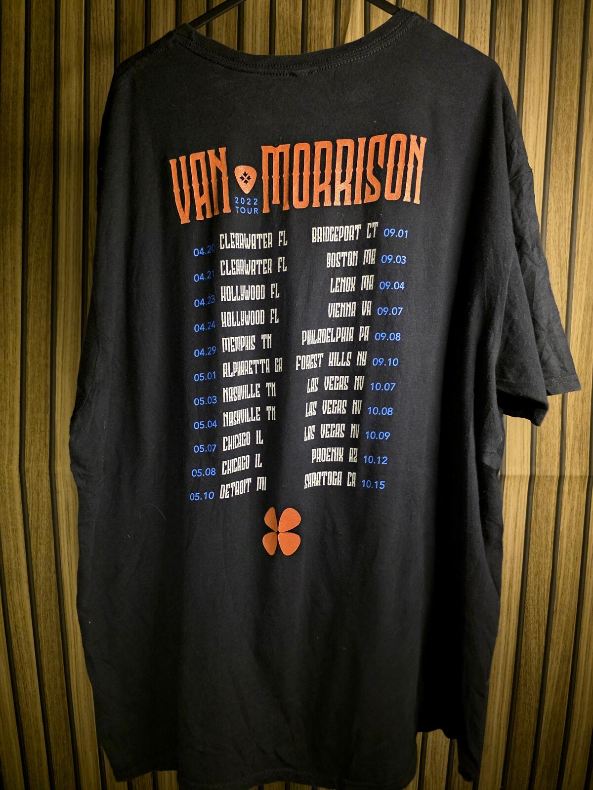 Van Morrison Live Tour Graphic T-Shirt Black Size L