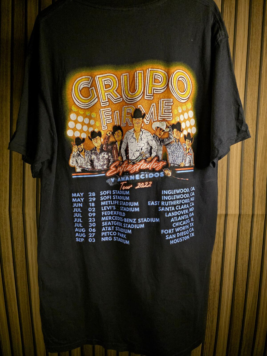 Fruit of the Loom Grupo Firme Tour 2022 Graphic T-shirt Black Medium