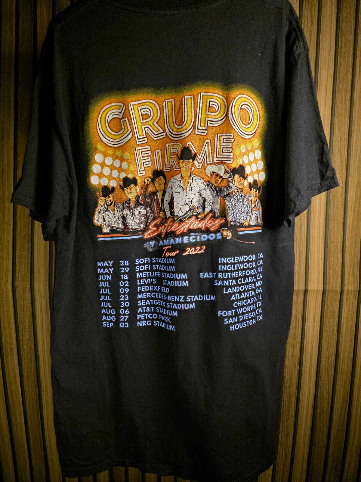 Fruit of the Loom Grupo Firme Tour 2022 Graphic T-shirt Black Medium