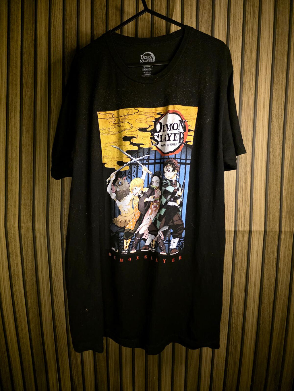 Demon Slayer Kimetsu no Yaiba Graphic Black T-shirt Size L