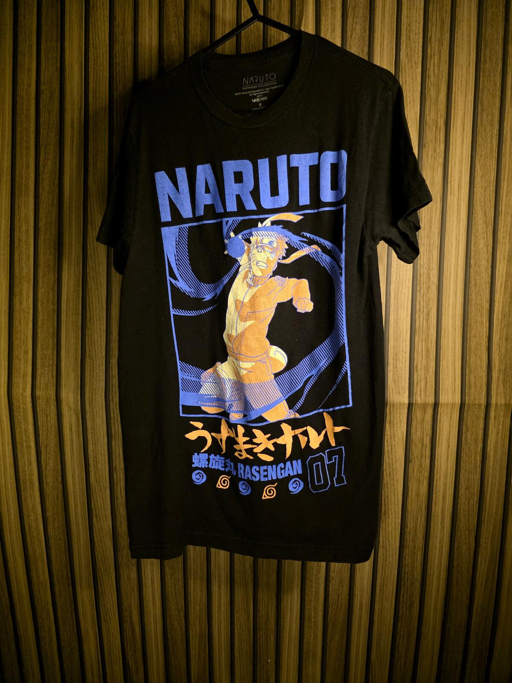 Naruto Shippuden Graphic T-shirt Rasengan Print Black Size S