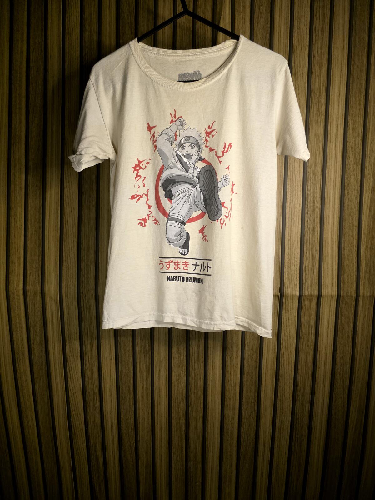 Naruto Uzumaki Graphic T-shirt Cream White Medium