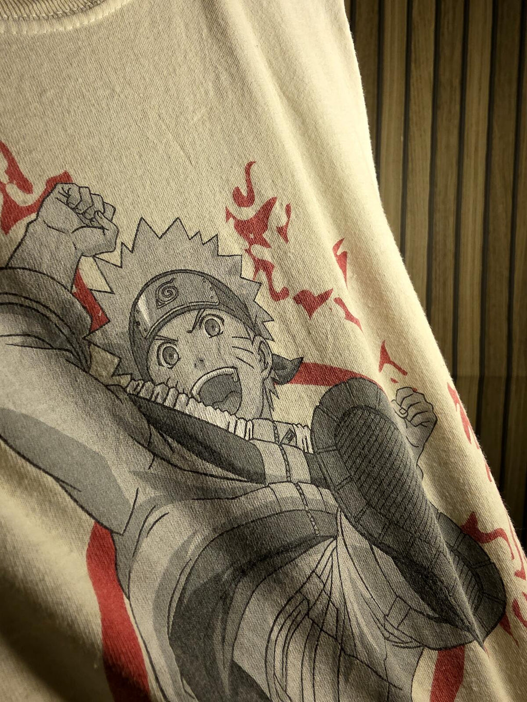 Naruto Uzumaki Graphic T-shirt Cream White Medium