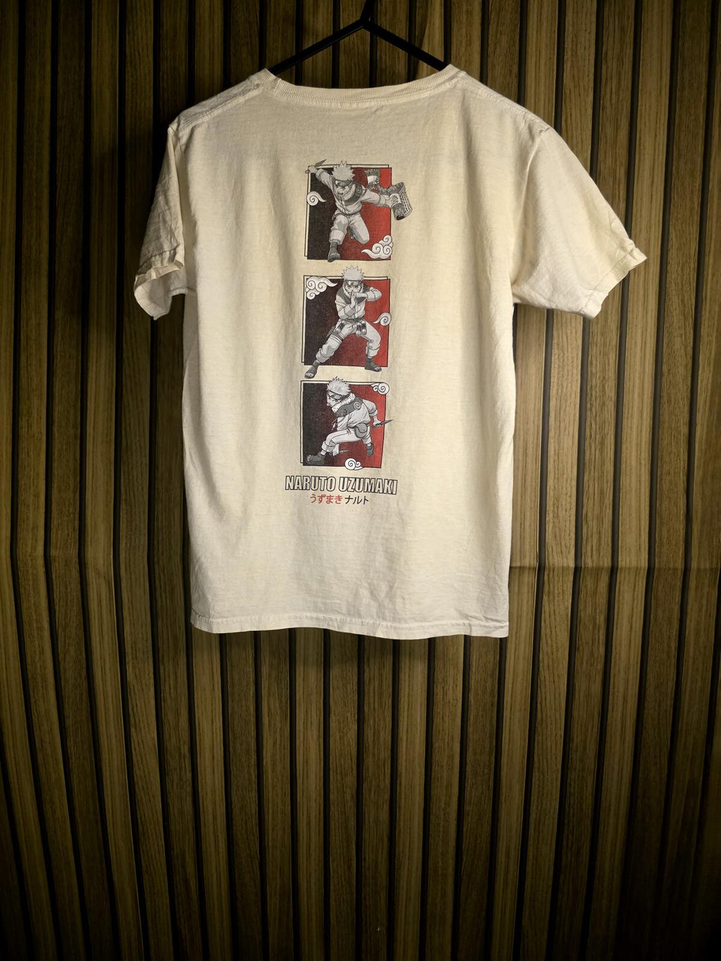 Naruto Uzumaki Graphic T-shirt Cream White Medium