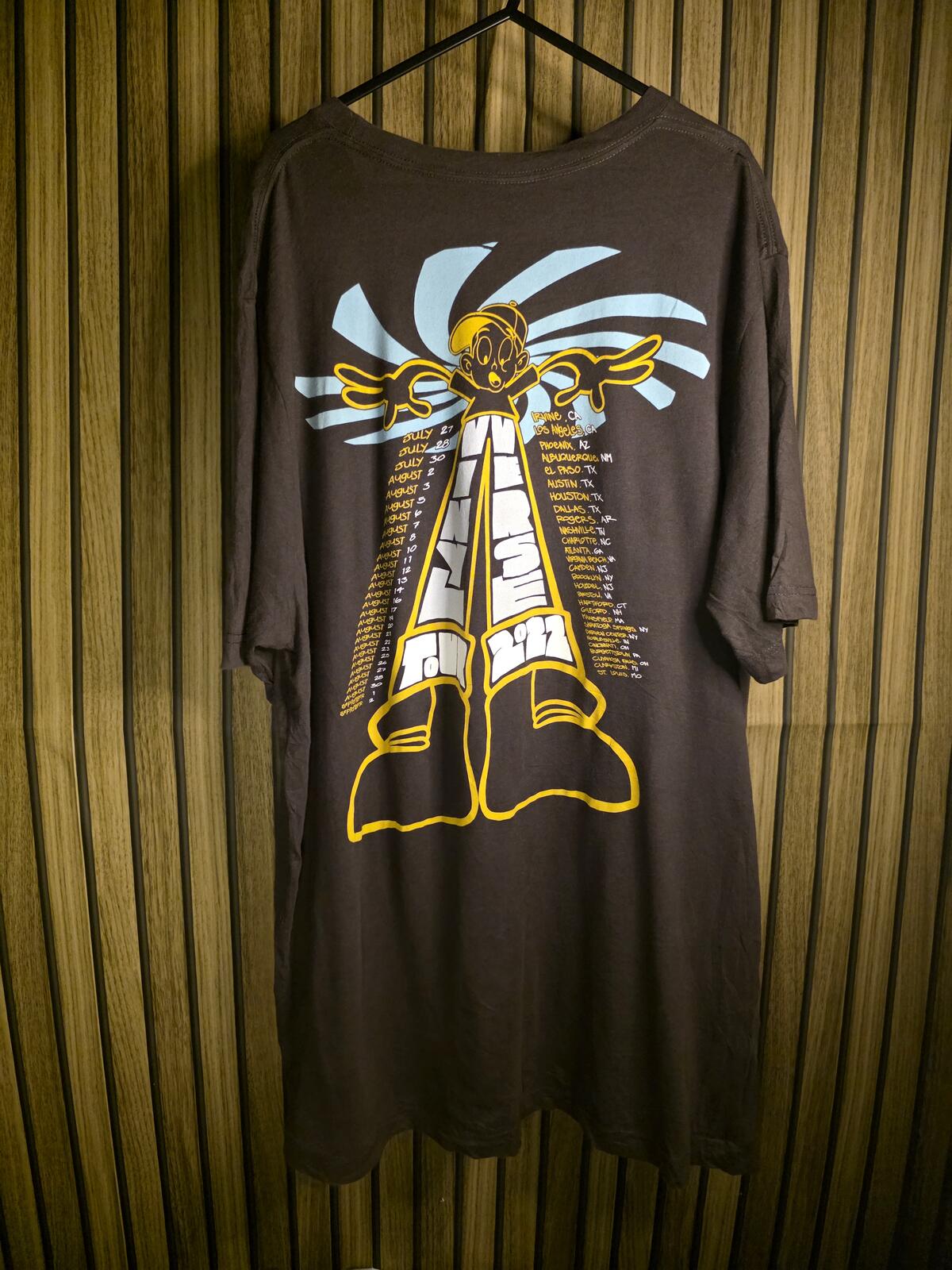 2022 Vinyl Verse Tour Logic & Wiz Khalifa Dates and Cities Brown Shirt Adult XXL