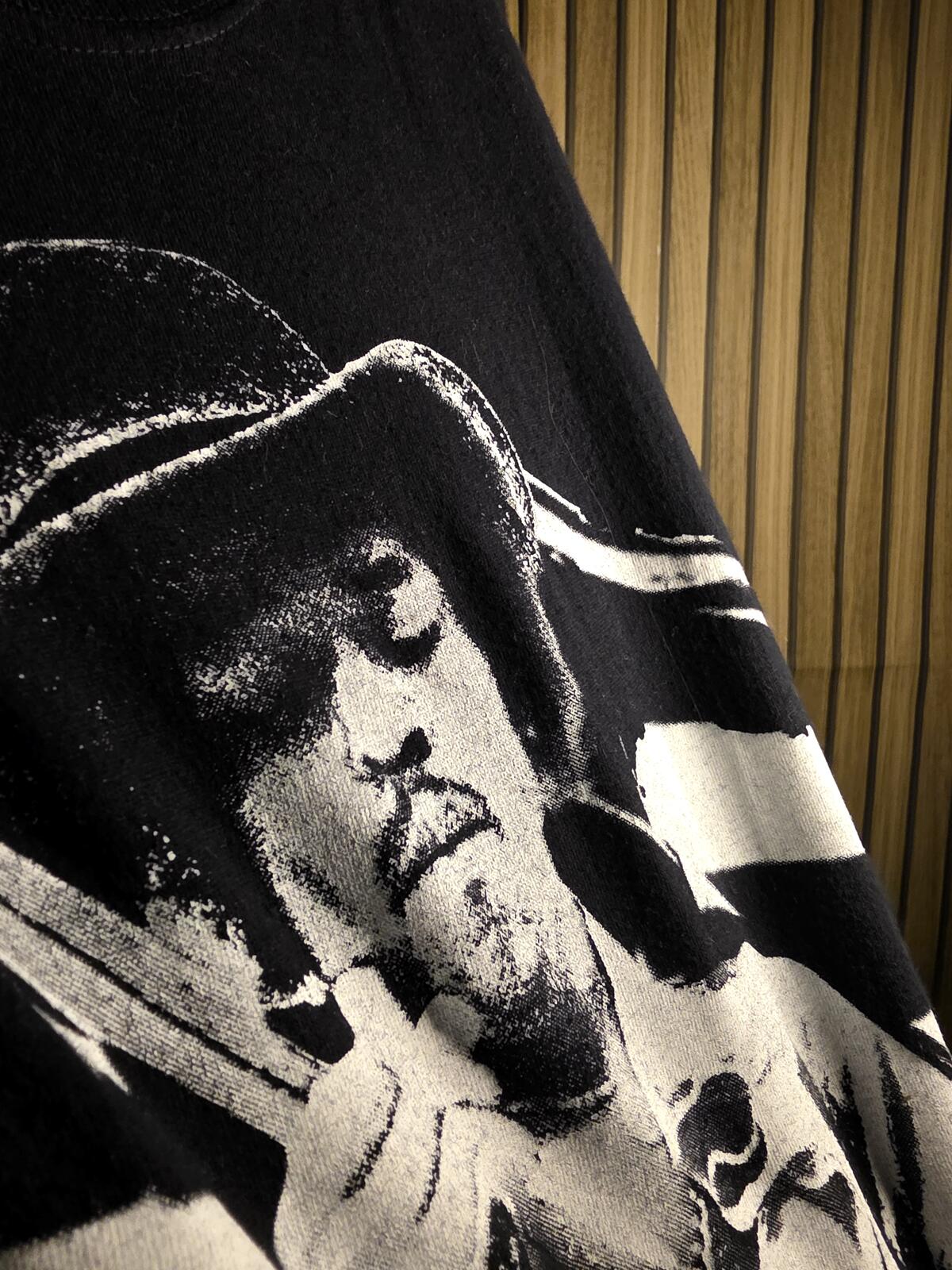 Jimi Hendrix American Flag Black and White T-Shirt Large