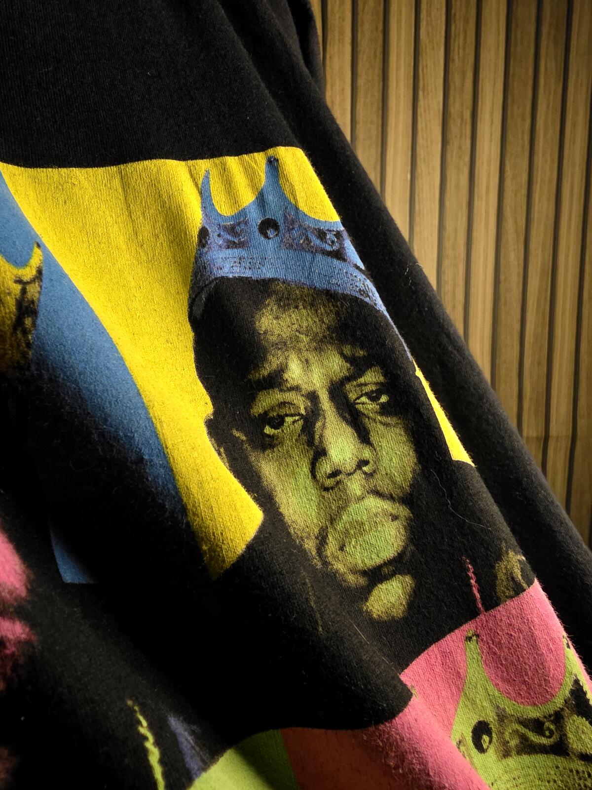 Vintage Graphic T-shirt Biggie Smalls Pop Art Black Small