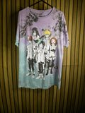 My Hero Academia Graphic Tie-Dye T-Shirt Purple Blue Large
