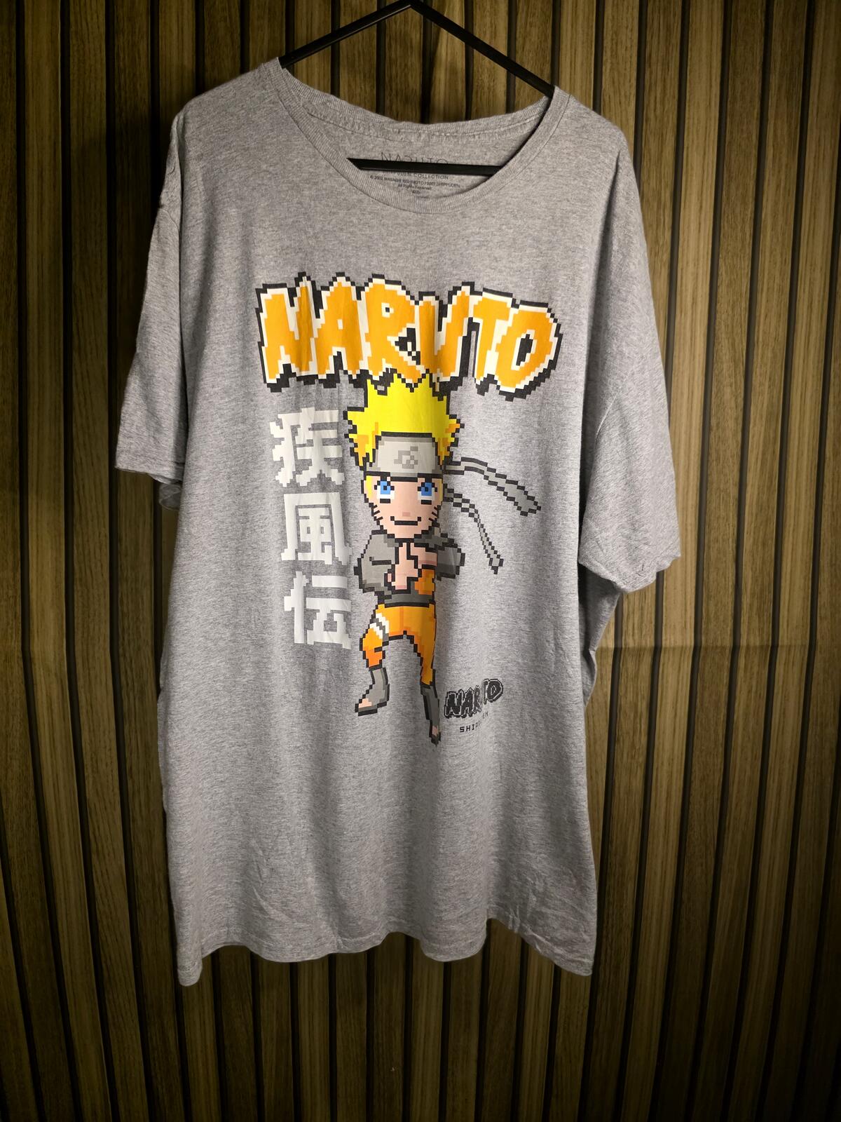 Naruto Graphic T-shirt Grey XL Cotton Polyester Blend