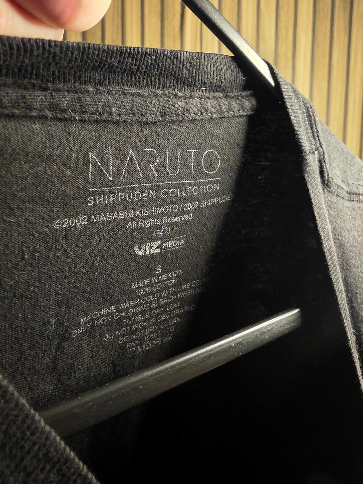 Naruto Shippuden Graphic T-shirt Black Size S