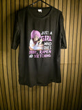 Anime Graphic T-shirt Black XL Just a Girl Who Loves Anime Ramen and Sketching