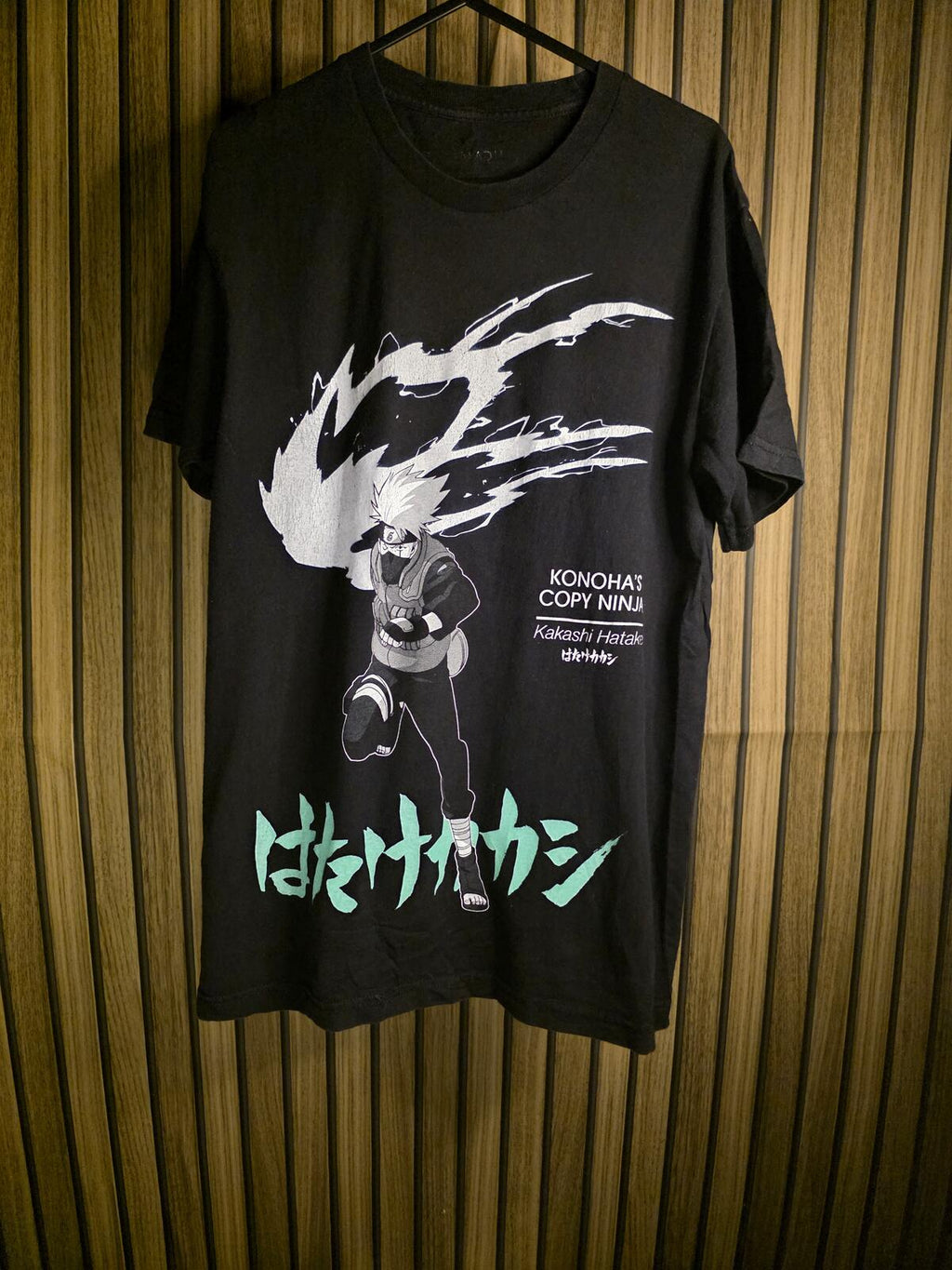 Kakashi Hatake Naruto Graphic T-Shirt Black Medium