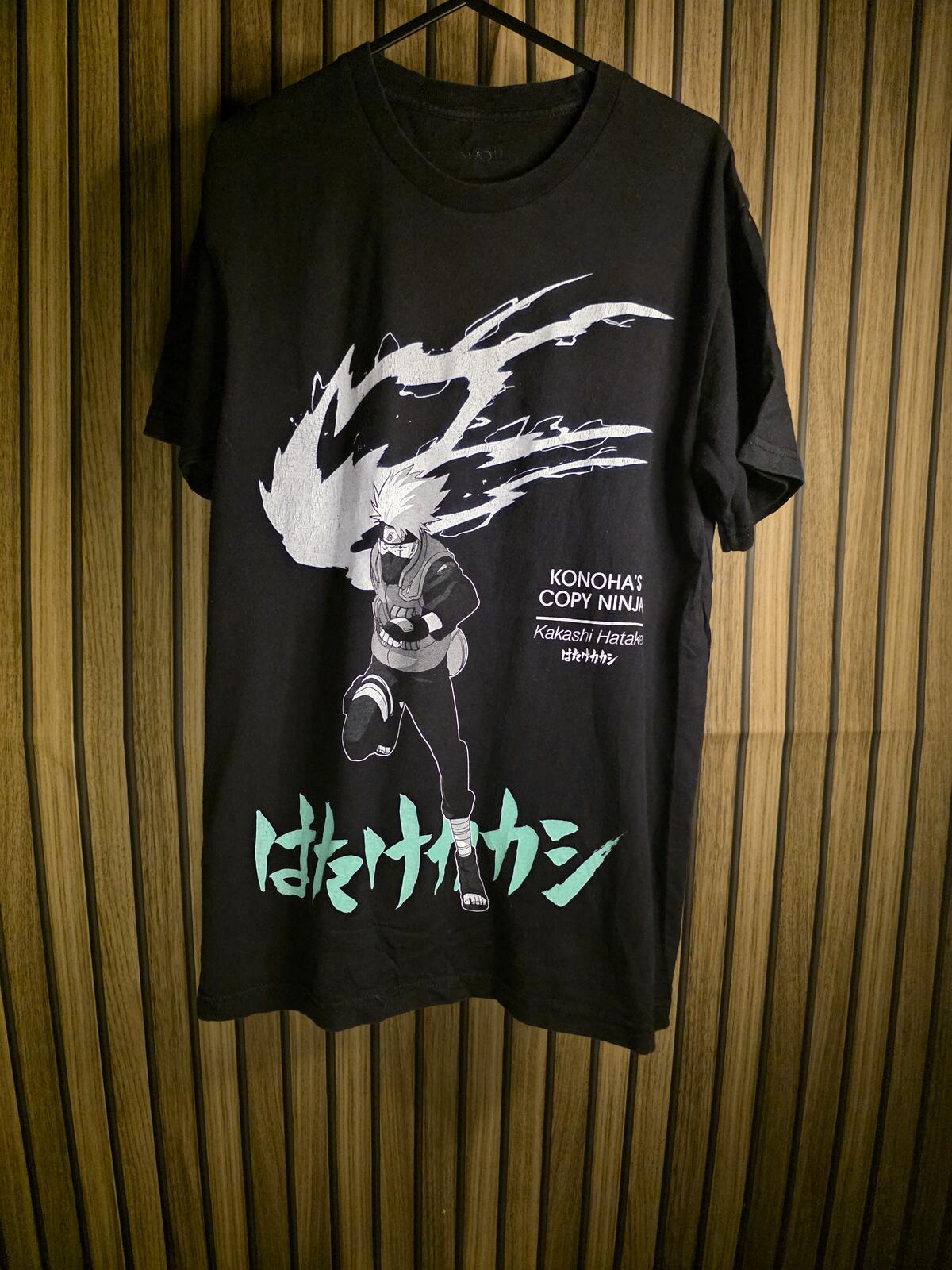 Kakashi Hatake Naruto Graphic T-Shirt Black Medium