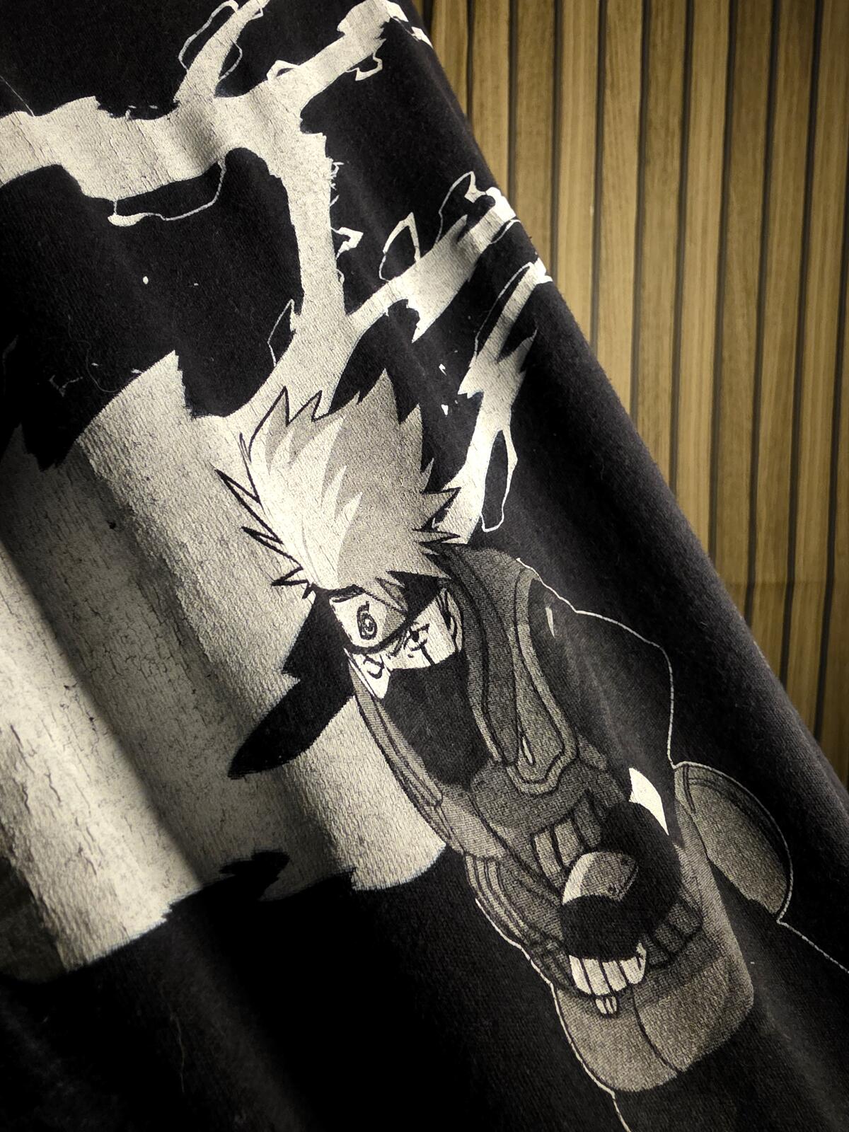 Kakashi Hatake Naruto Graphic T-Shirt Black Medium