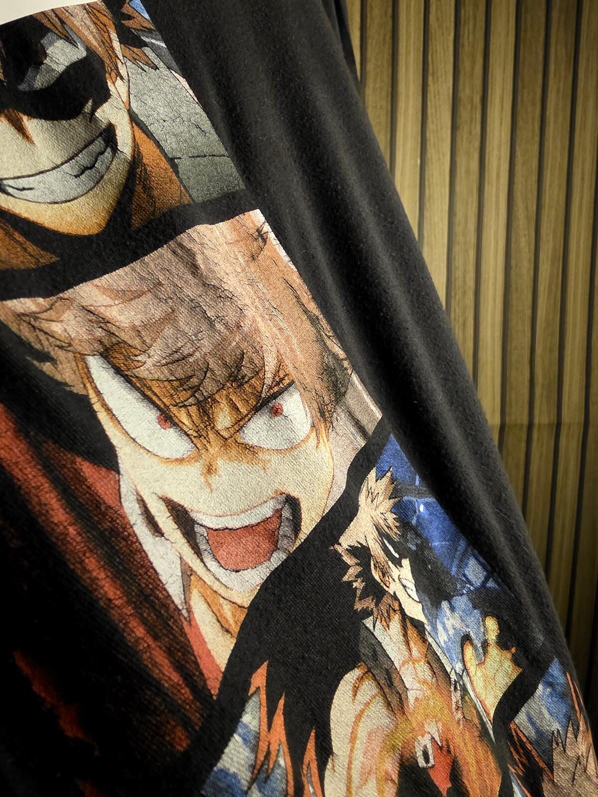 My Hero Academia T-shirt Anime Graphic Black Orange Size M