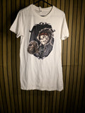 Bella+Canvas White Graphic T-Shirt with Cartoon Character Print Size Large