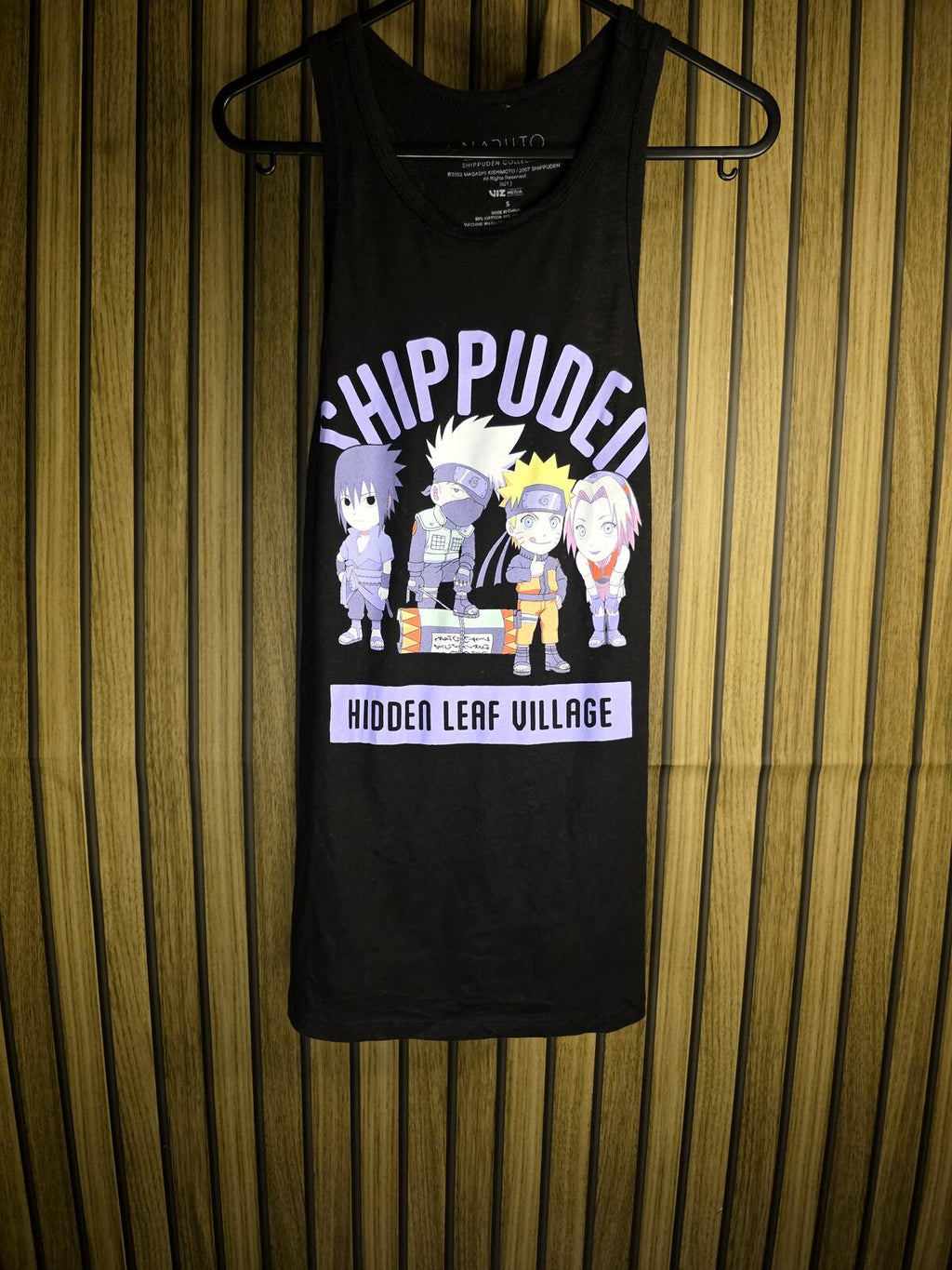 Naruto Shippuden Tank Top Hidden Leaf Village Graphic Black Small