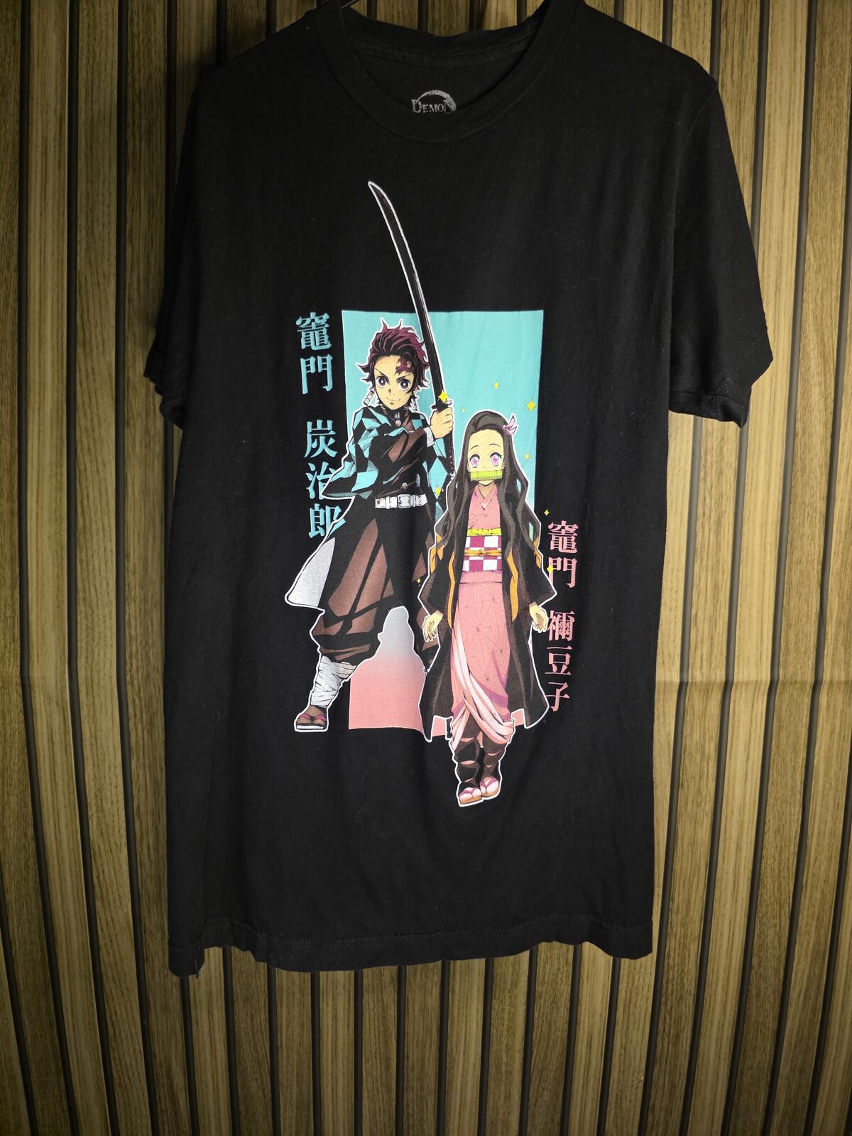 Demon Slayer Anime Graphic T-Shirt Black Size S