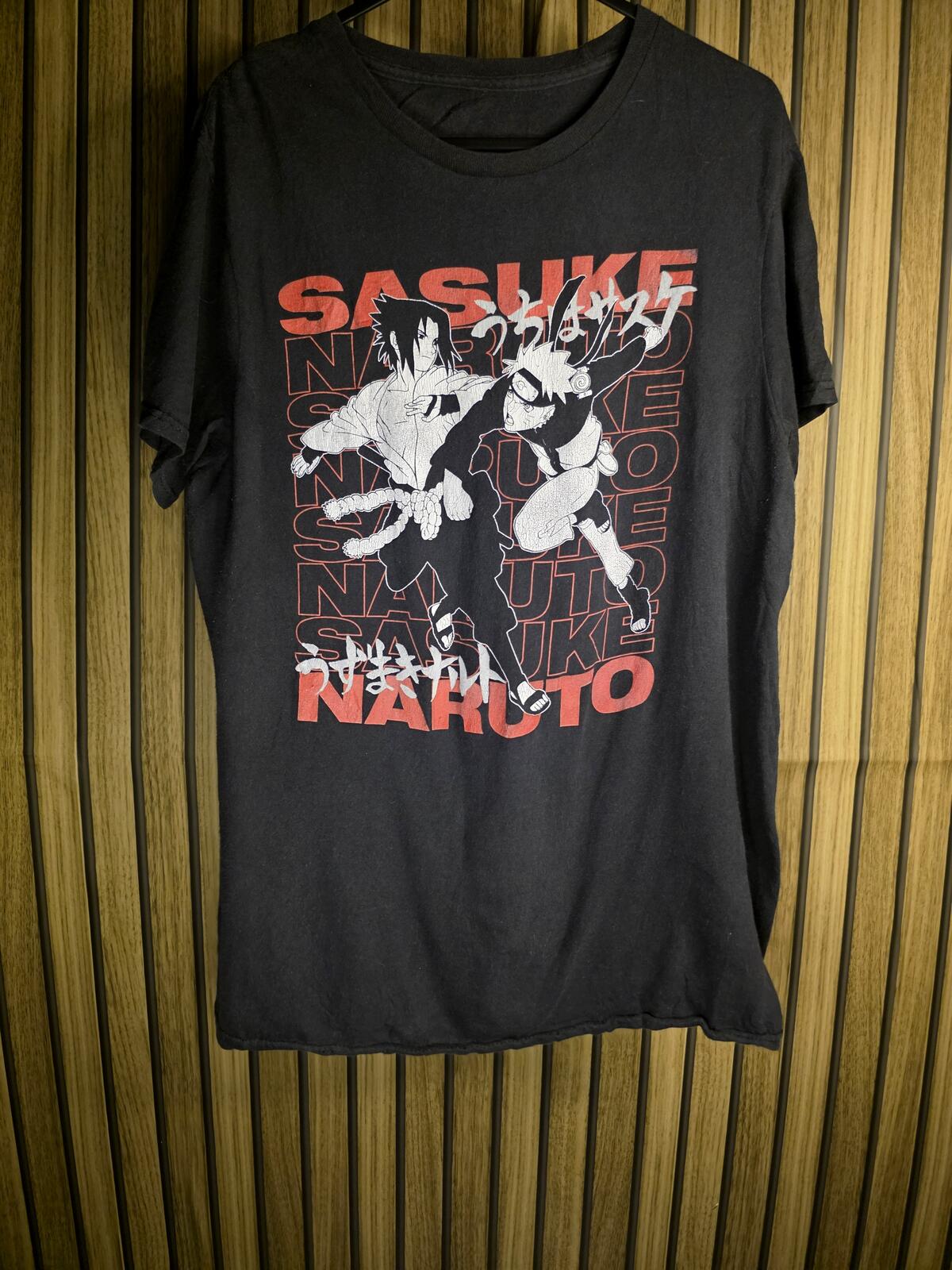 Naruto Sasuke Graphic T-Shirt Black Medium