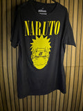 Naruto Graphic T-Shirt Yellow Print on Black Medium