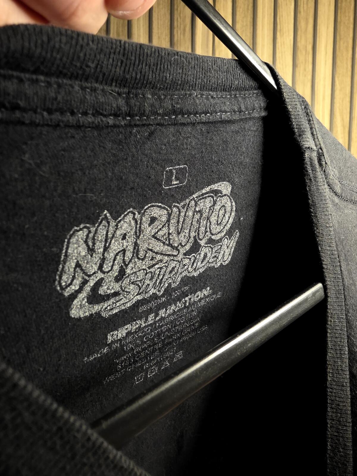 Naruto Shippuden Graphic T-Shirt Black Size L