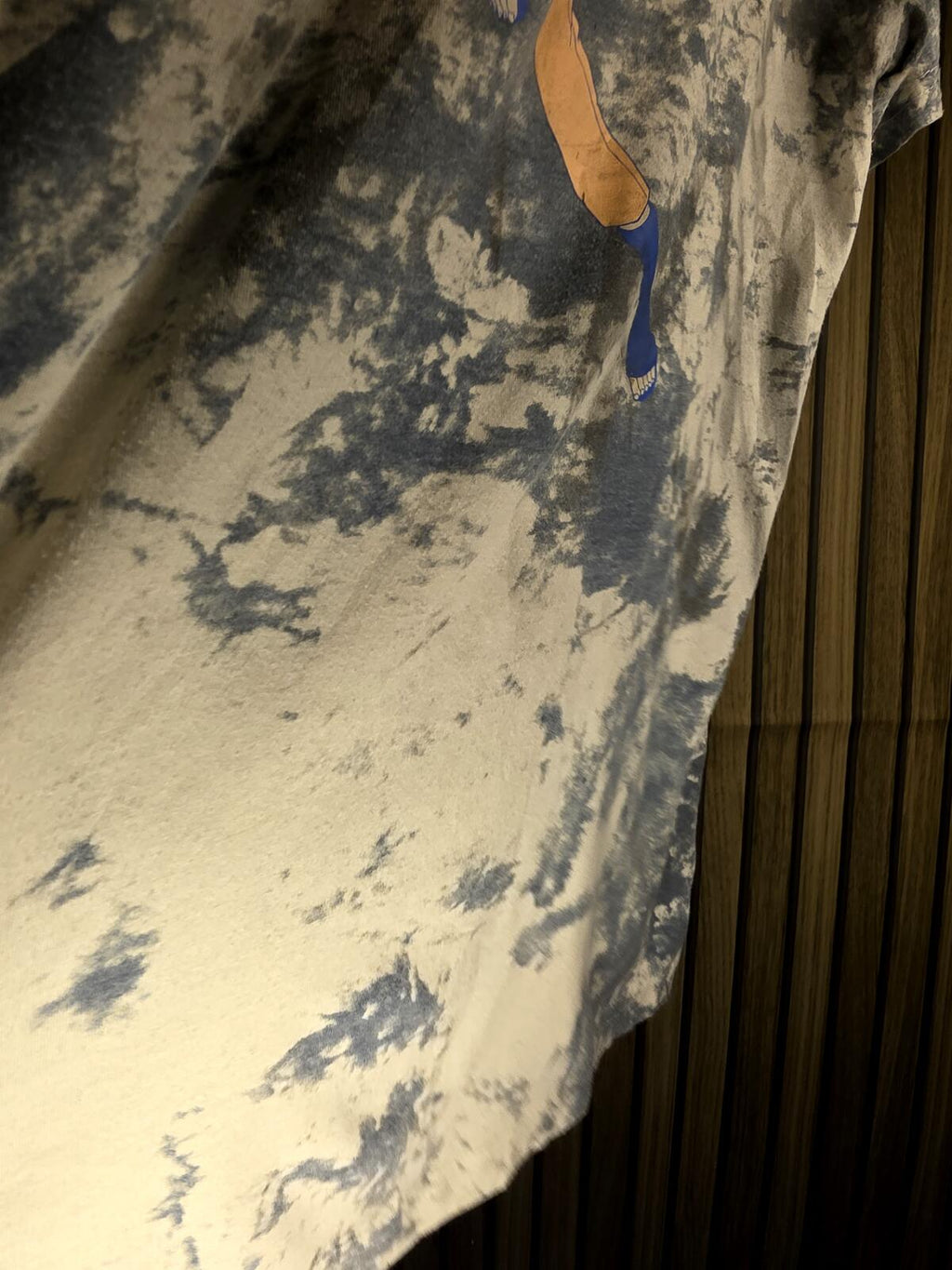 Naruto Graphic Tie-Dye T-Shirt Blue and White Size L
