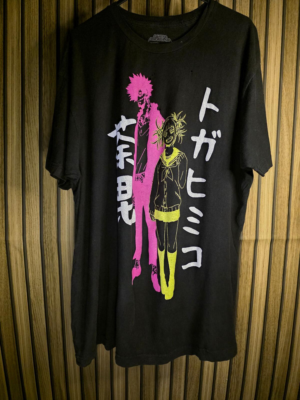 My Hero Academia Toga Dabi Kanji Neon Black T-Shirt Large