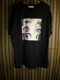 Romwe Black Graphic Eyes Print T-Shirt Size M