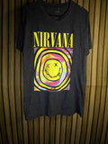 Nirvana Smiley Face Graphic T-Shirt Multicolour Black Medium
