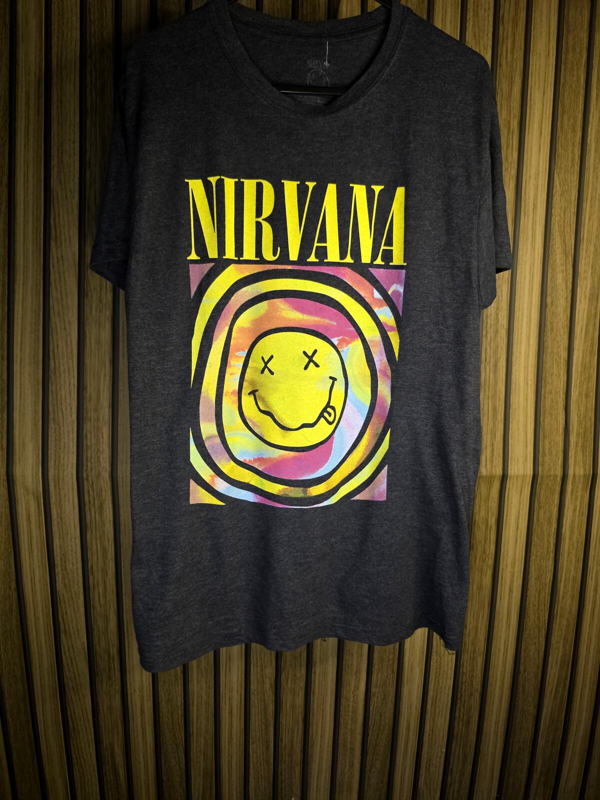 Nirvana Smiley Face Graphic T-Shirt Multicolour Black Medium