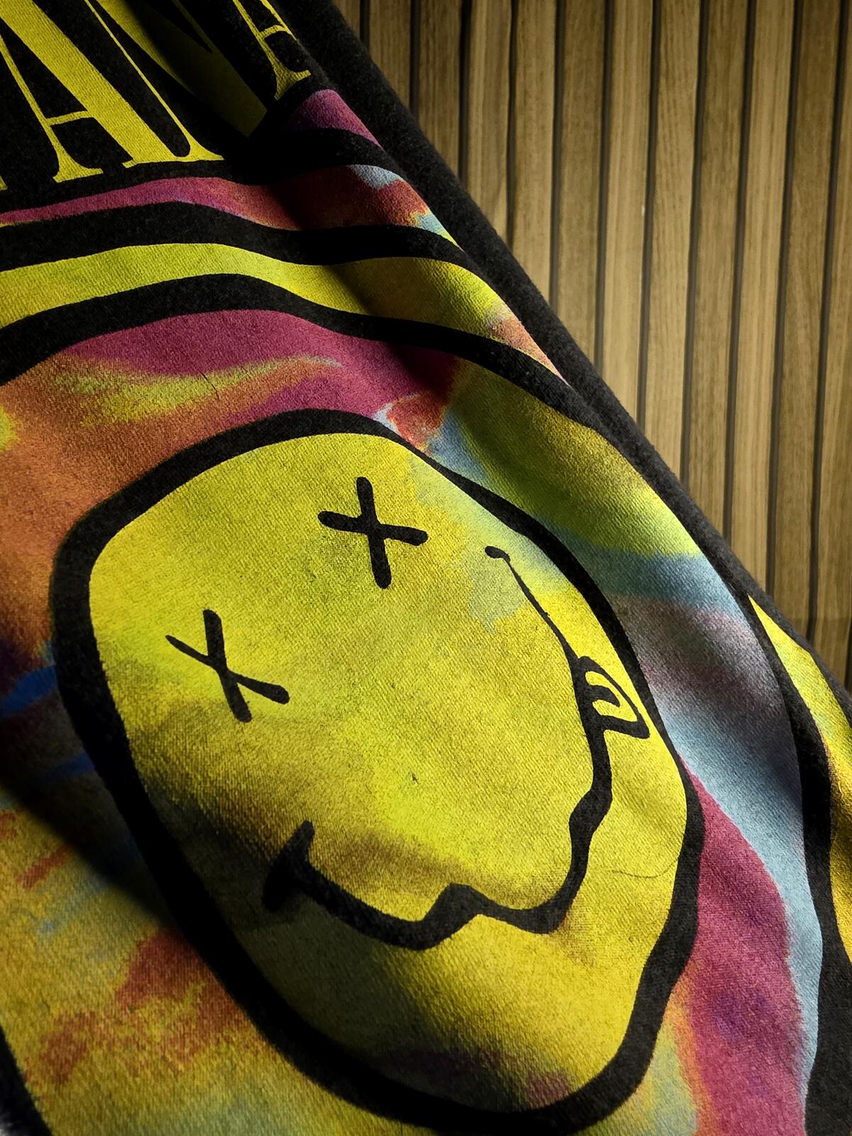 Nirvana Smiley Face Graphic T-Shirt Multicolour Black Medium