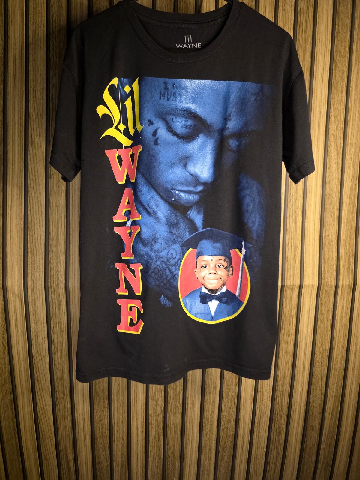 Lil Wayne Graduation Graphic T-Shirt Black Small