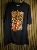 The Rolling Stones Graphic T-Shirt Black Orange Size Regular Large