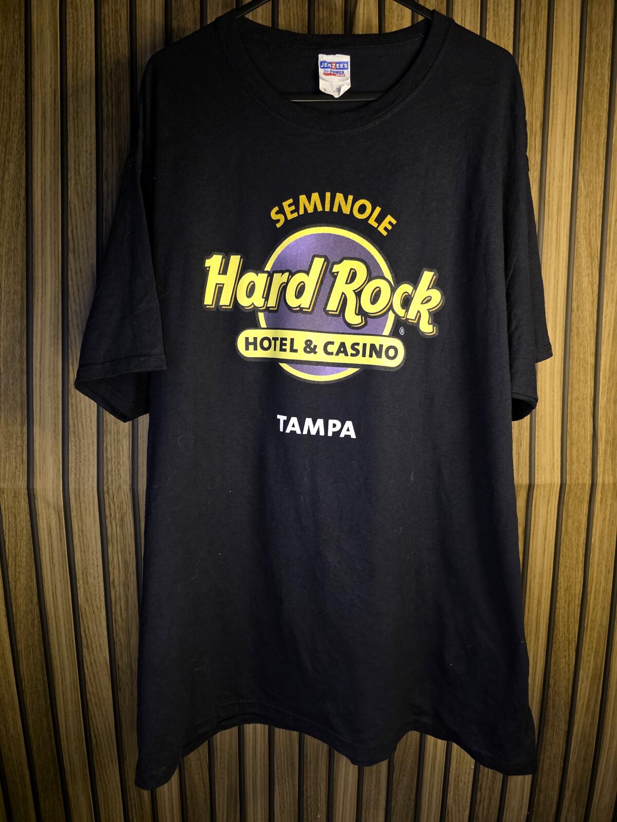 Hard Rock Seminole Hotel & Casino Tampa Black T-shirt Size Large