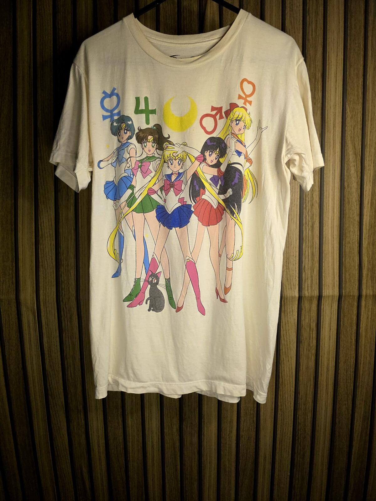 Sailor Moon Graphic T-shirt Beige Size S