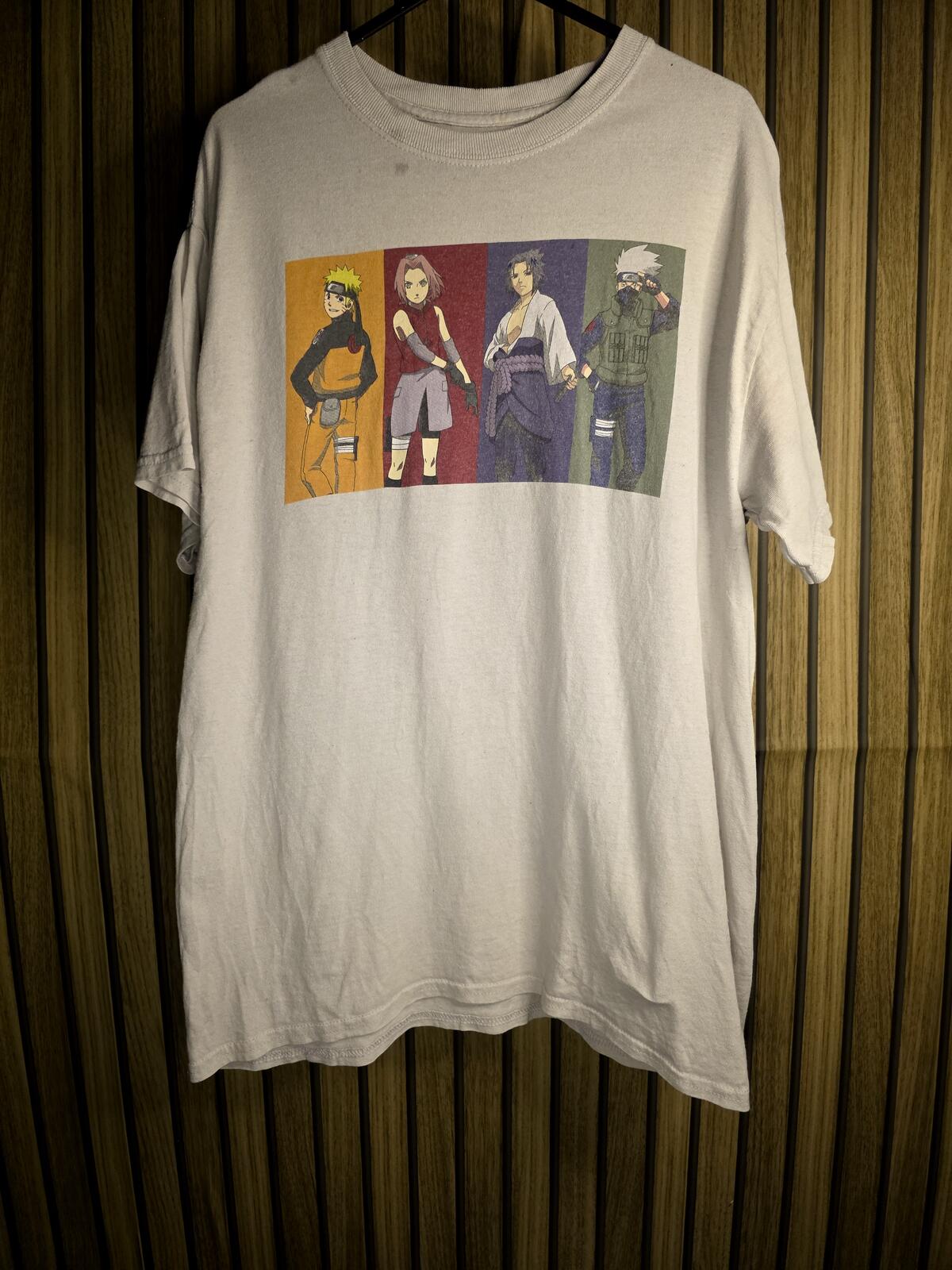 Naruto Anime Men's T-Shirt Beige Size Medium