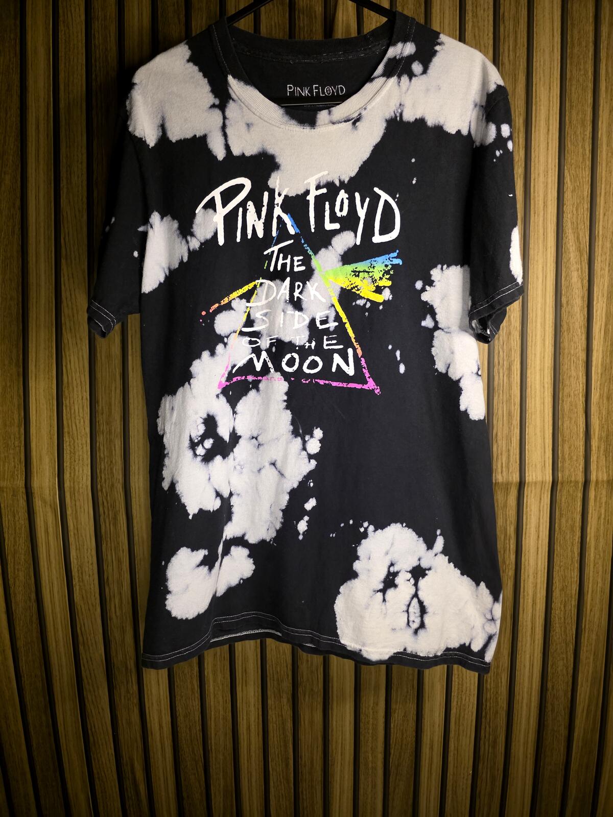 Pink Floyd The Dark Side of the Moon Tie-Dye T-Shirt Black White Size 13/14