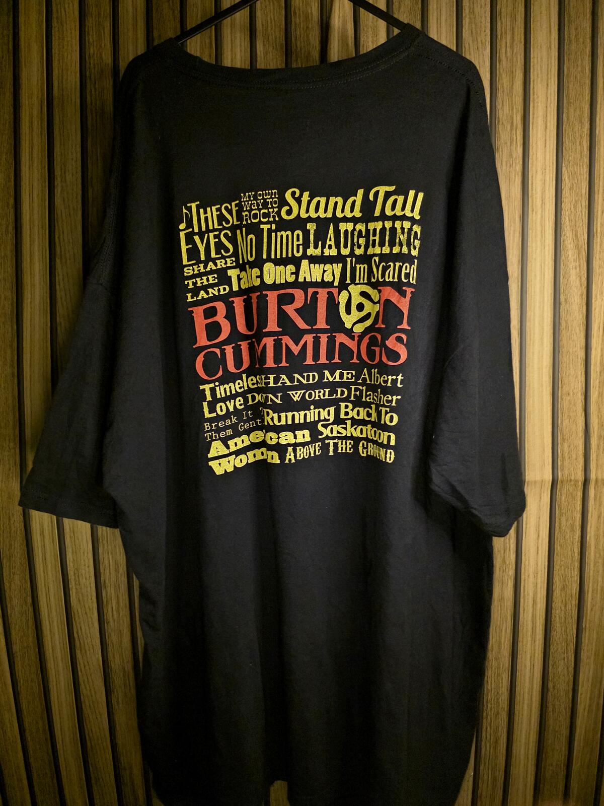 Burton Cummings Black Graphic T-Shirt Size XXXL Vintage Style