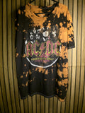 AC/DC Highway to Hell Tie-Dye Band T-Shirt Black Orange Medium